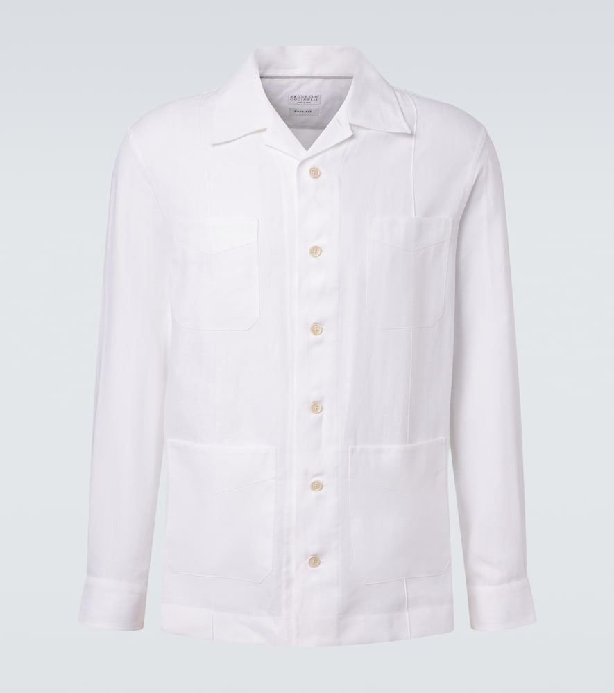 Brunello Cucinelli Men's White Hemp, Linen, And Cotton Shirt UK Size 38 - Mytheresa