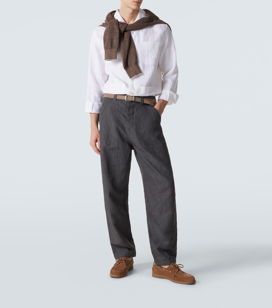  Brunello Cucinelli Brunello Cucinelli Hemd Aus Hanf, Leinen Und Baumwolle 