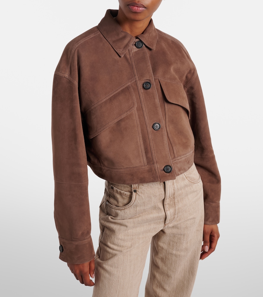  Brunello Cucinelli Brunello Cucinelli Cropped-jacke Monili Aus Veloursleder 