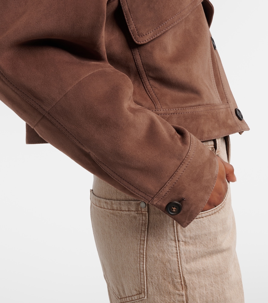  Brunello Cucinelli Brunello Cucinelli Cropped-jacke Monili Aus Veloursleder 