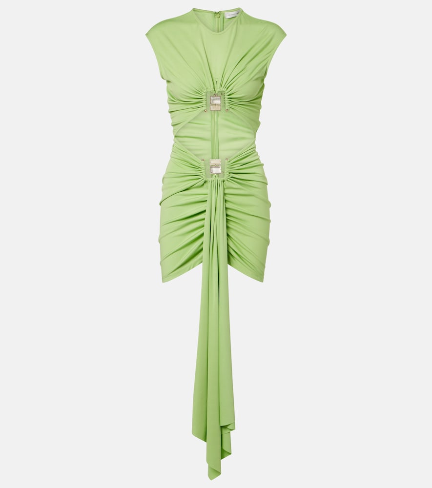 Christopher Esber Bezel Quartz cutout jersey minidress