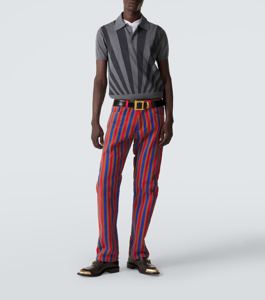  Versace Versace Striped Straight Jeans 