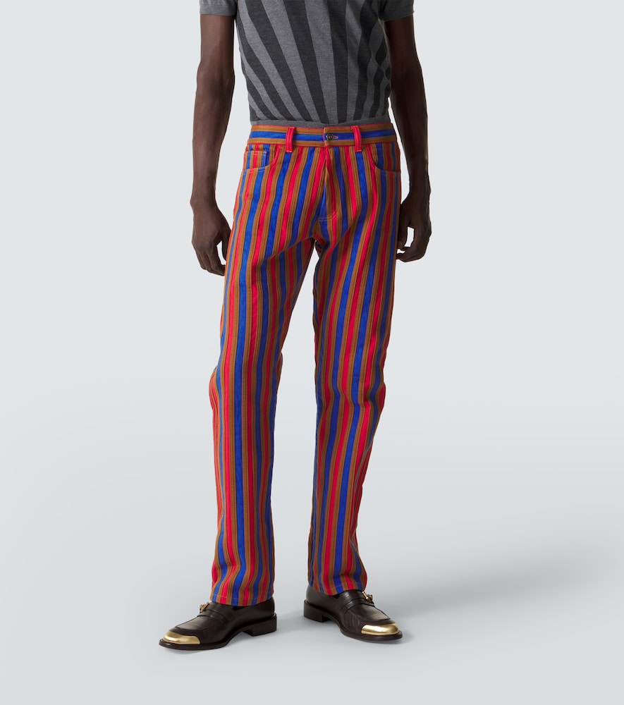  Versace Versace Striped Straight Jeans 