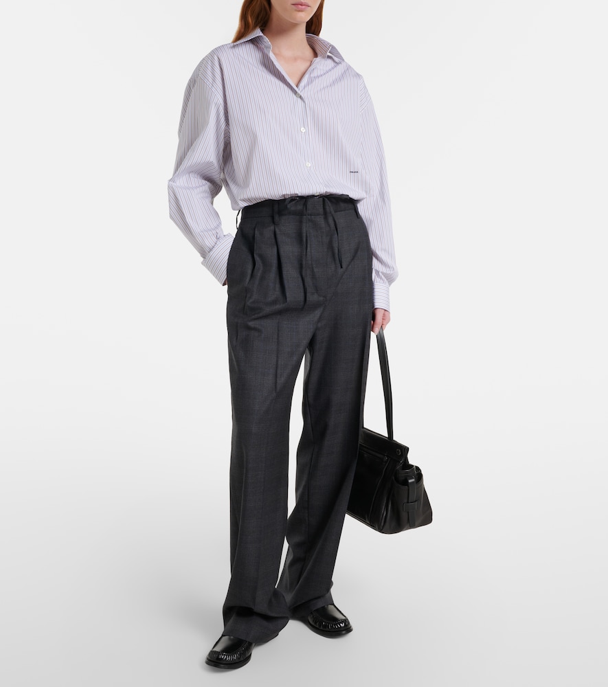  Prada Prada Checked Wool Wide-leg Pants 