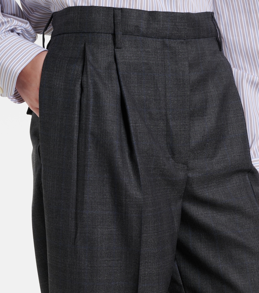  Prada Prada Checked Wool Wide-leg Pants 