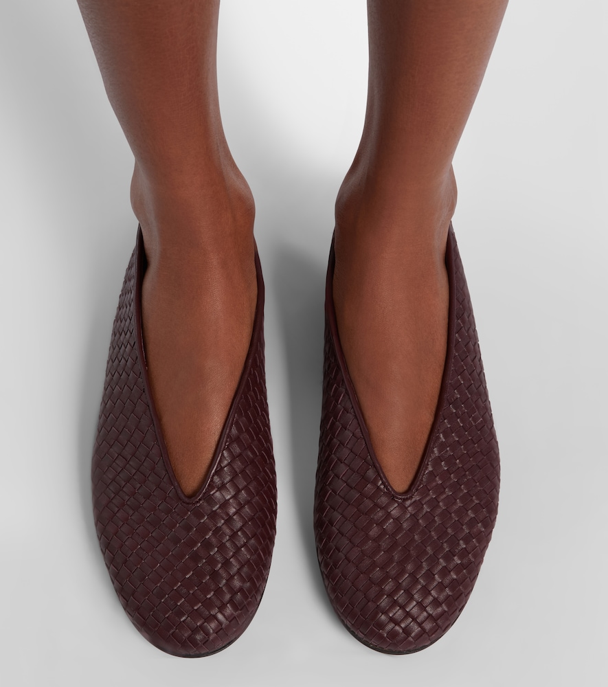 Bottega Veneta Rosa Intrecciato leather ballet flats
