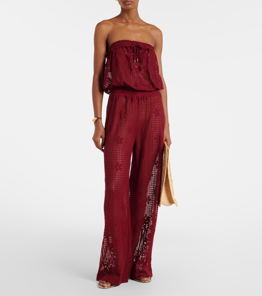 Melissa Odabash Viv cotton-blend lace jumpsuit