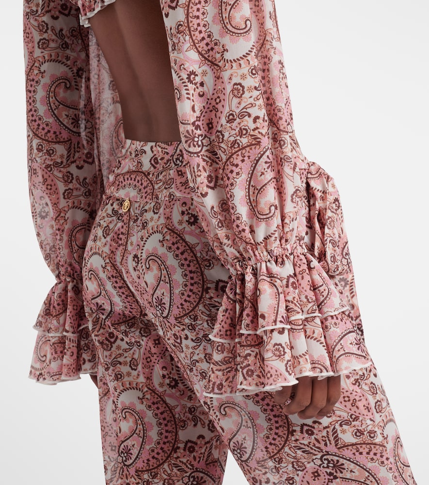 Elma Off-Shoulder Paisley Crop Top