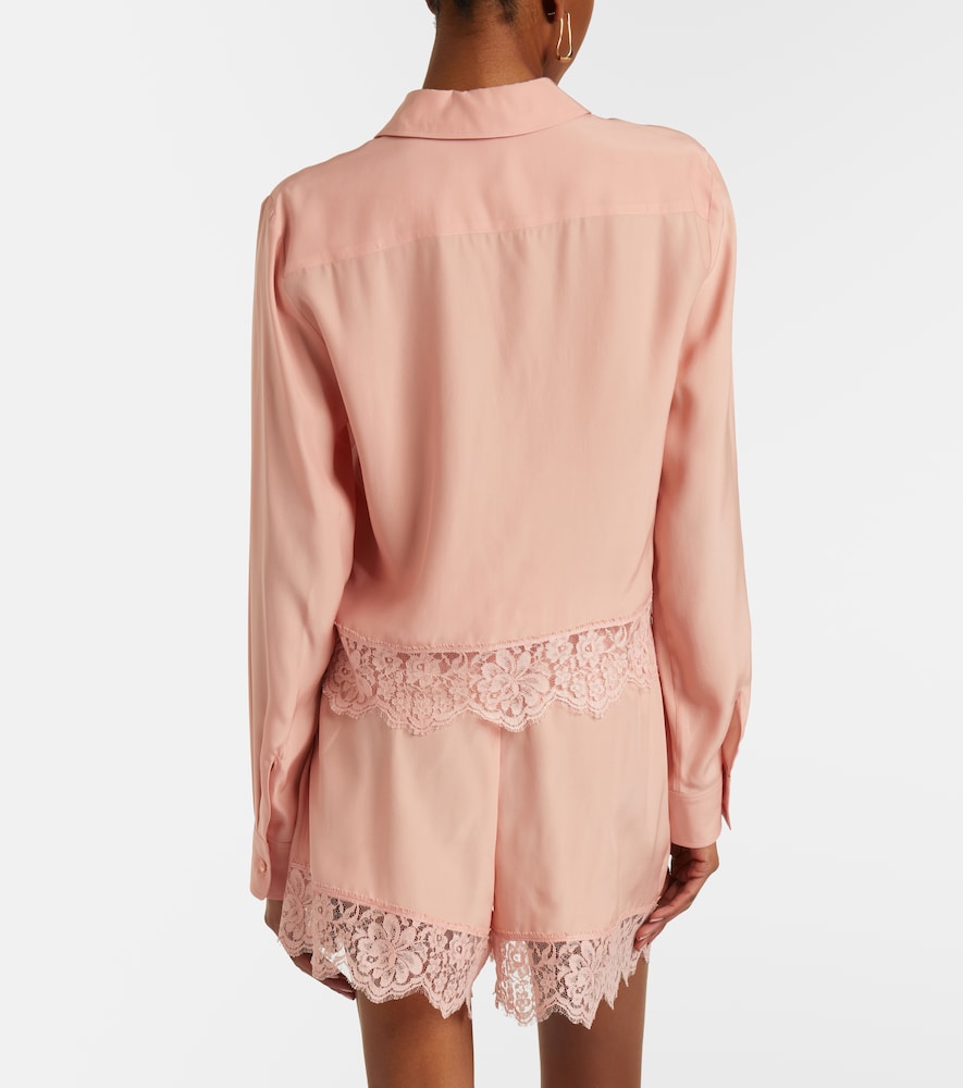  Stella Mccartney Stella Mccartney Hemd Aus Seide Mit Floraler Spitze 
