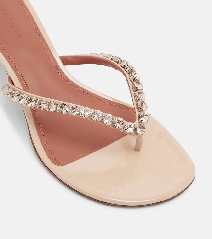 Gigi Embellished Leather Thong Sandals