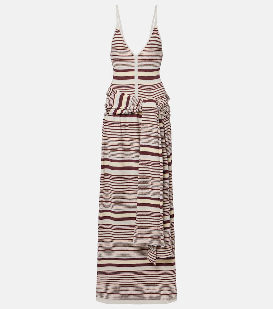 Aya Muse Aella knitted striped cotton-blend maxi dress