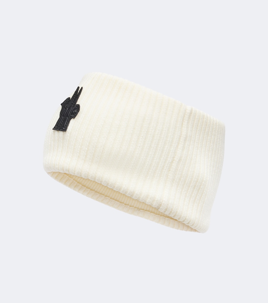 MONCLER Moncler Grenoble Logo ribbed-knit virgin wool headband