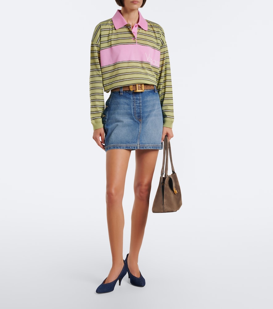 Faded Denim Miniskirt