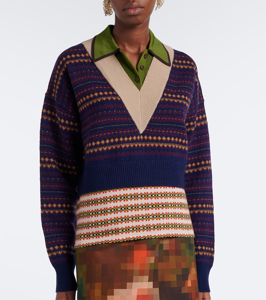 Wool-Blend Polo Sweater