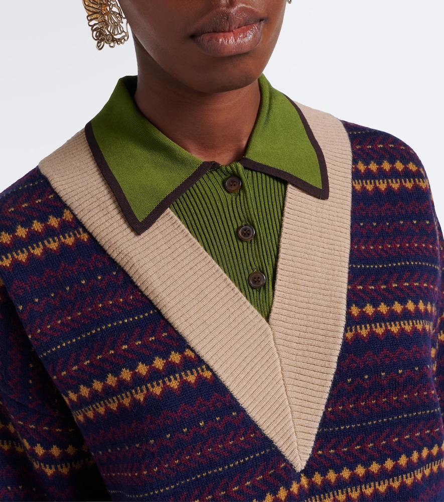 Wool-Blend Polo Sweater