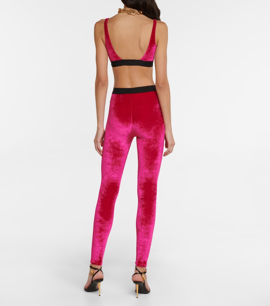  Tom Ford Tom Ford Logo Velvet Leggings 