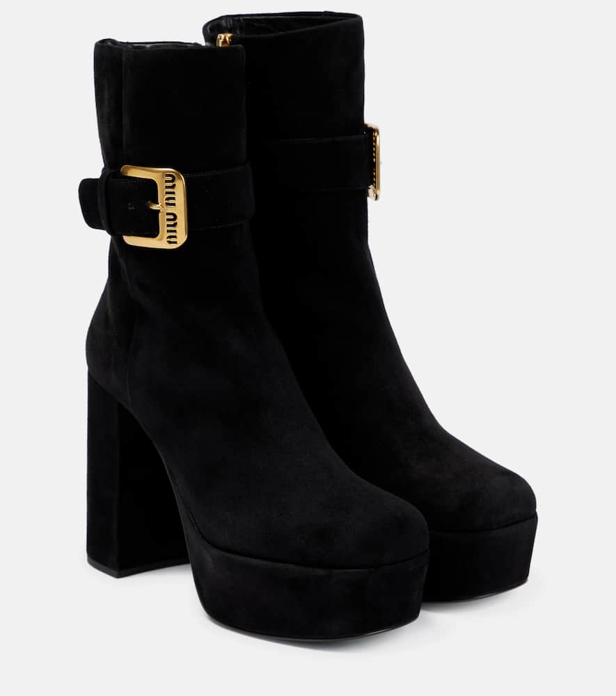 Miu Miu Suede platform ankle boots