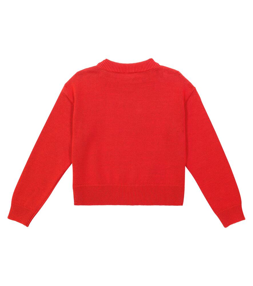 Moschino Teddy Bear Cotton And Wool Sweater In Red