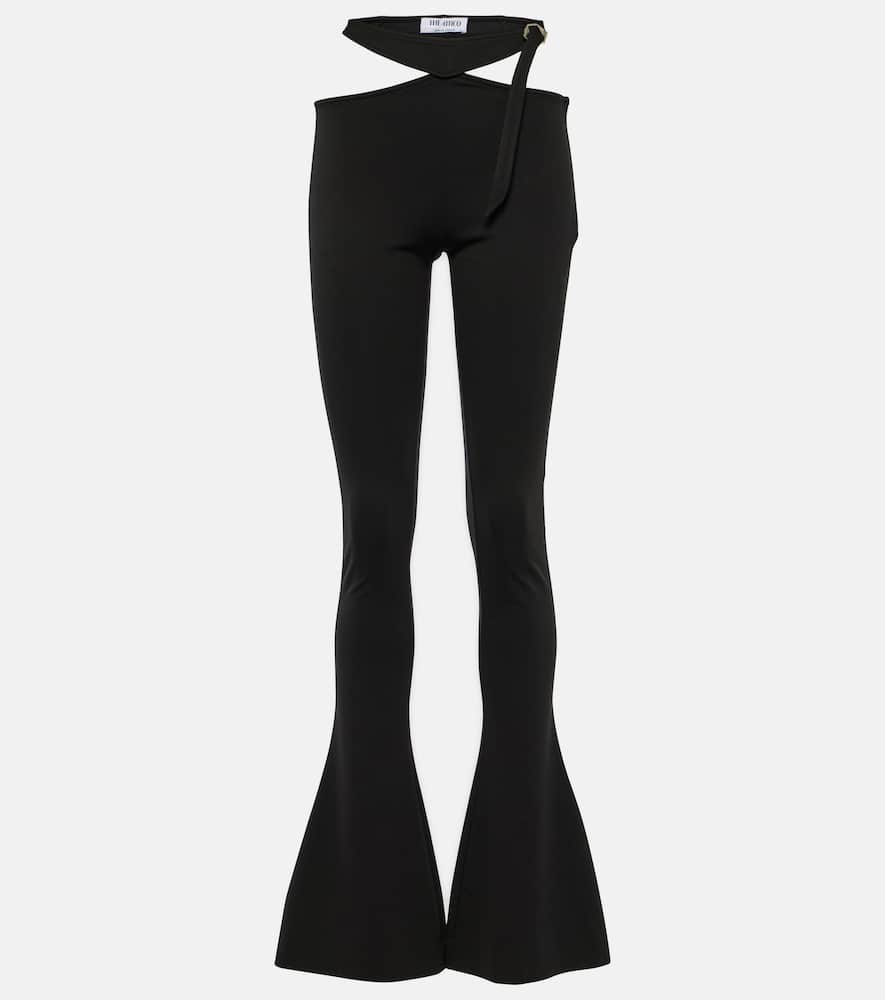 Cutout jersey flared pants