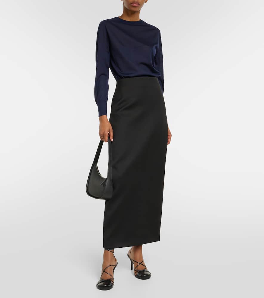 The Row Elmira Cashmere Sweater In Blue