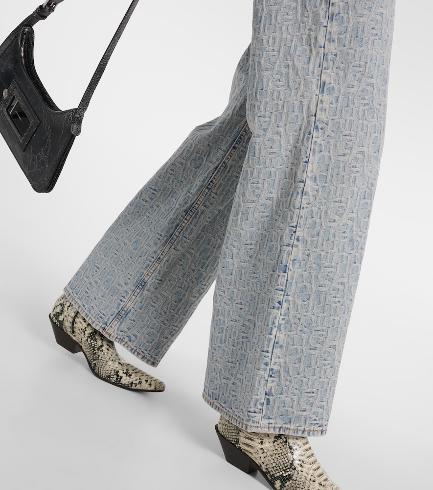  Acne Studios Acne Studios Monogram High-rise Wide-leg Jeans 