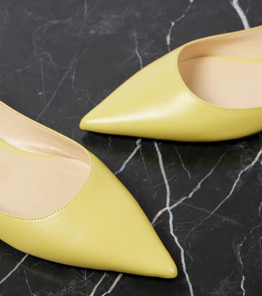Jimmy Choo Love Leather Ballet Flats In Yellow