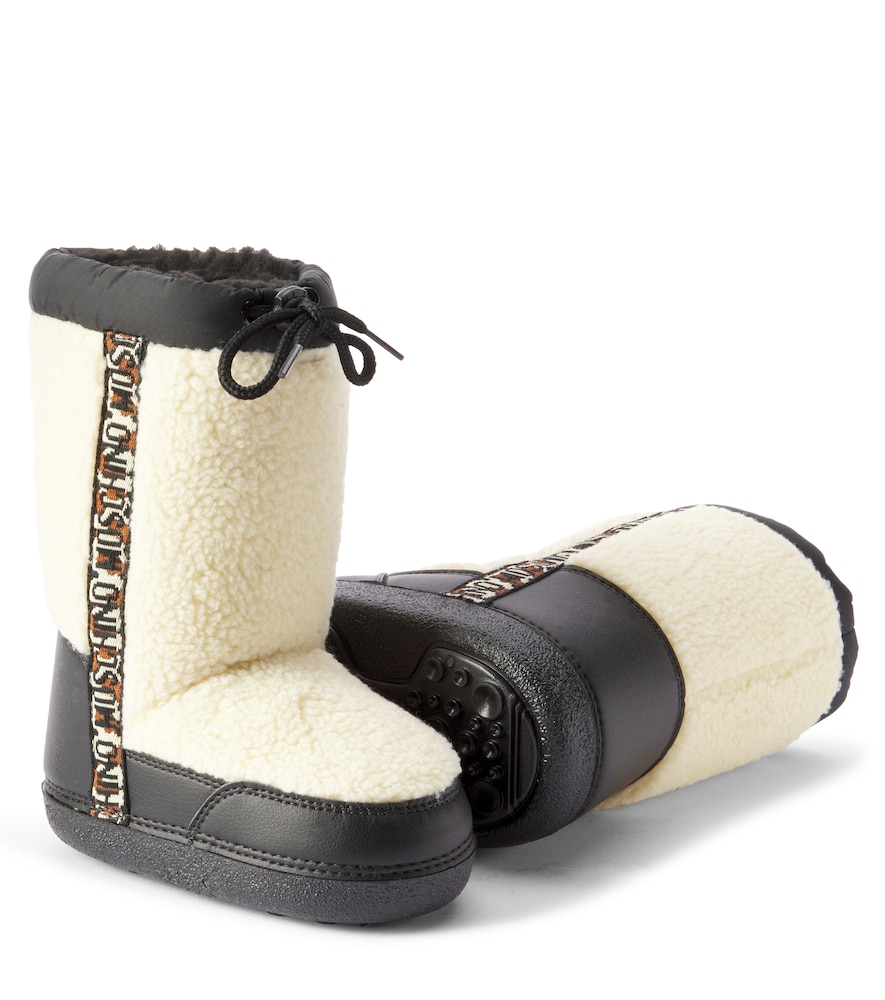  Moschino Kids Moschino Kids Faux Shearling-lined Snow Boots 