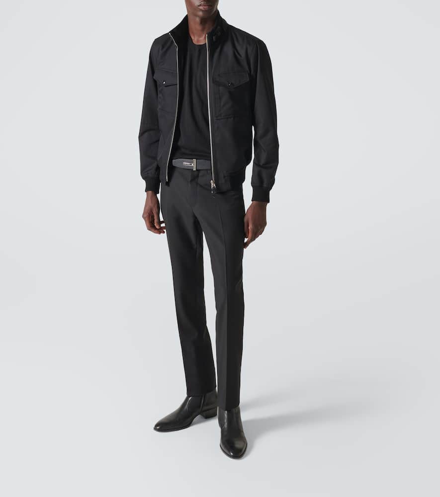 Tom Ford Cotton And Silk Twill Blouson In Black