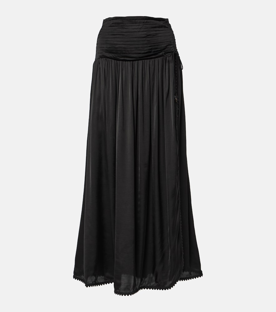 Poupette St Barth Carla satin maxi skirt