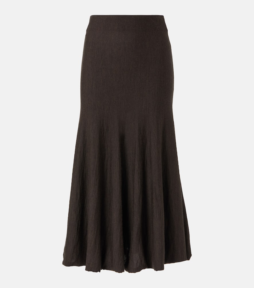 Mayu wool midi skirt