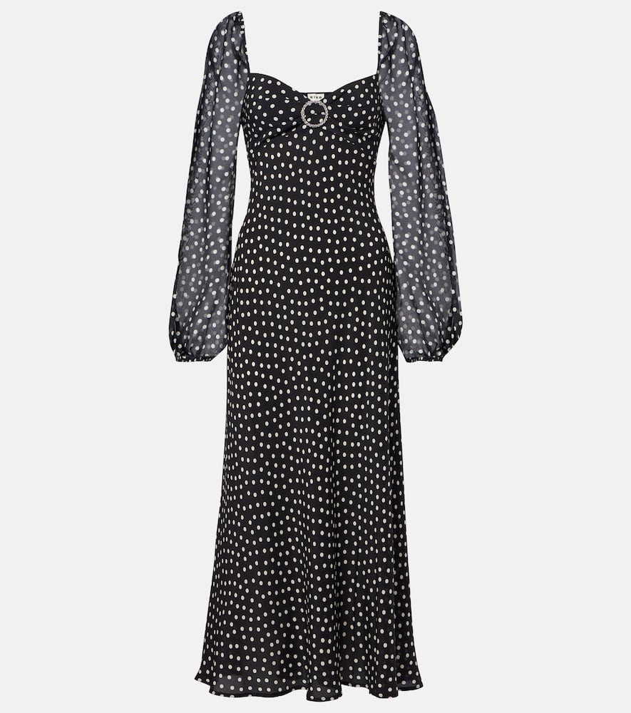 Ivy polka-dot silk maxi dress