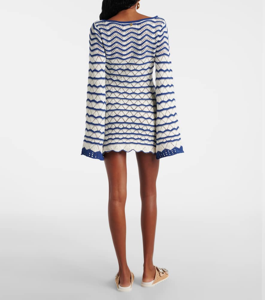 BANANHOT REY STRIPED CROCHET BEACH DRESS