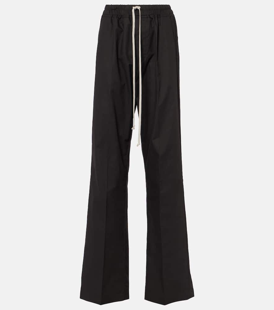 Rick Owens Dietrich Drawstring Crêpe Cady Straight Pants In Black