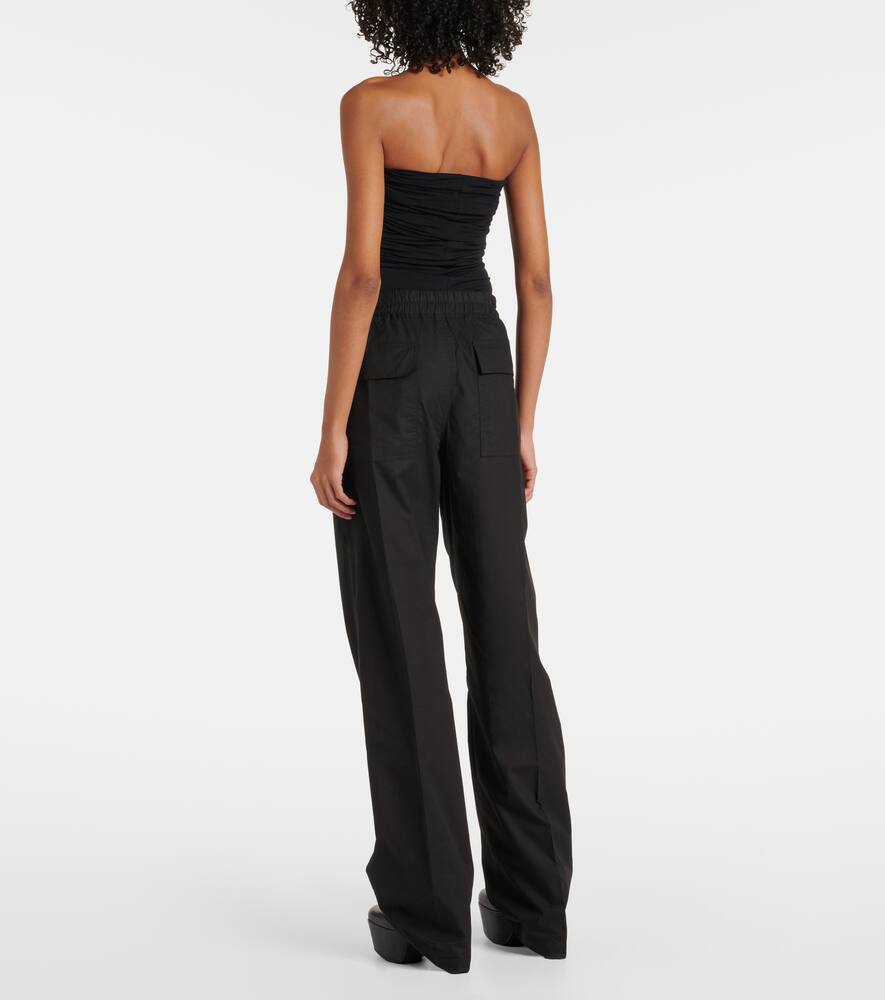Rick Owens Dietrich Drawstring Crêpe Cady Straight Pants In Black
