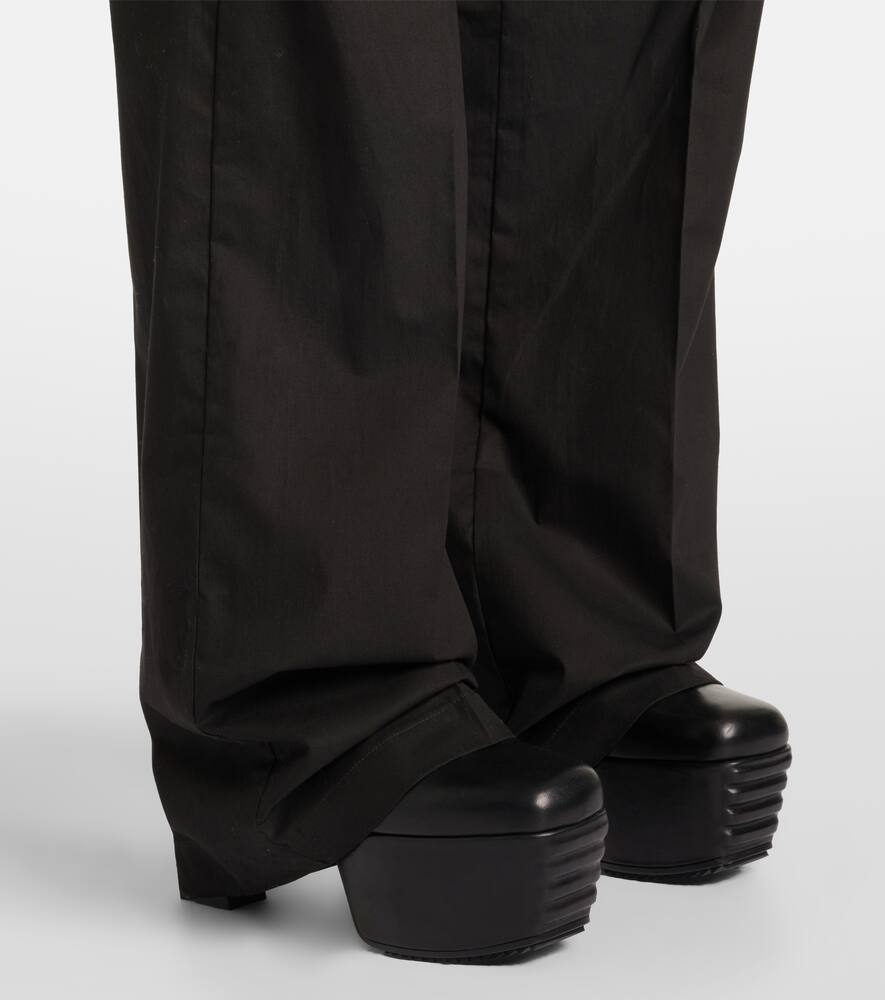 Rick Owens Dietrich Drawstring Crêpe Cady Straight Pants In Black