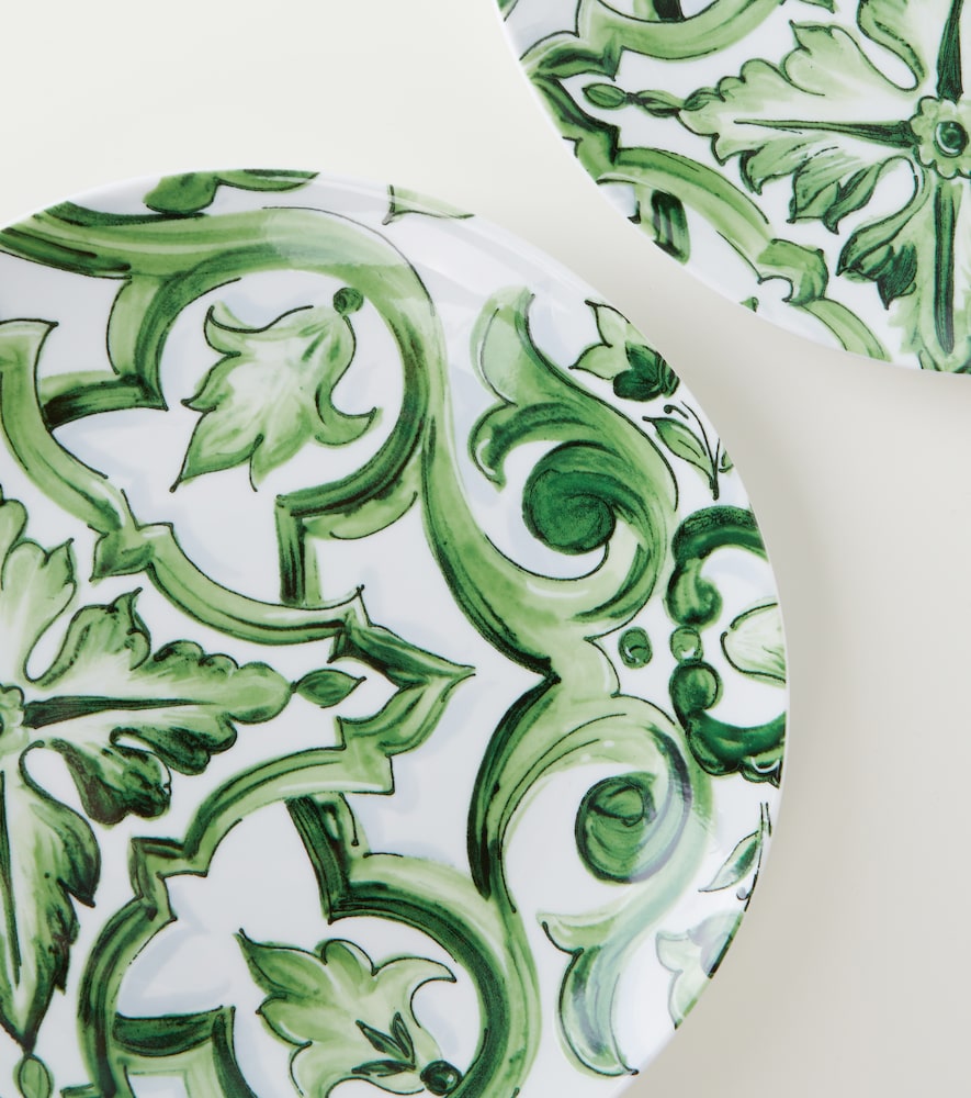  Dolce&gabbana Casa Dolce&gabbana Casa Majolica Set Of 2 Porcelain Dinner Plates 