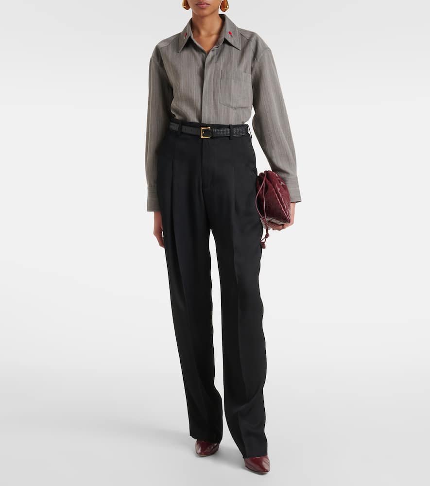 Bottega Veneta High-rise Tapered Pants In Black