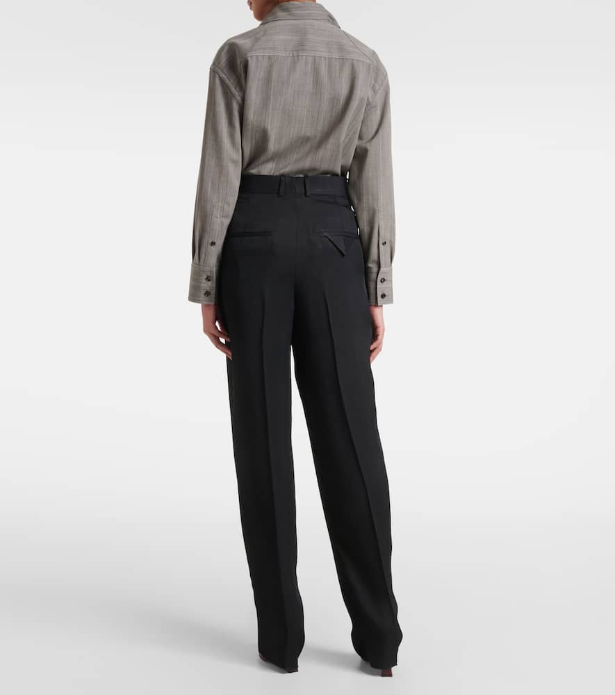 Bottega Veneta High-rise Tapered Pants In Black