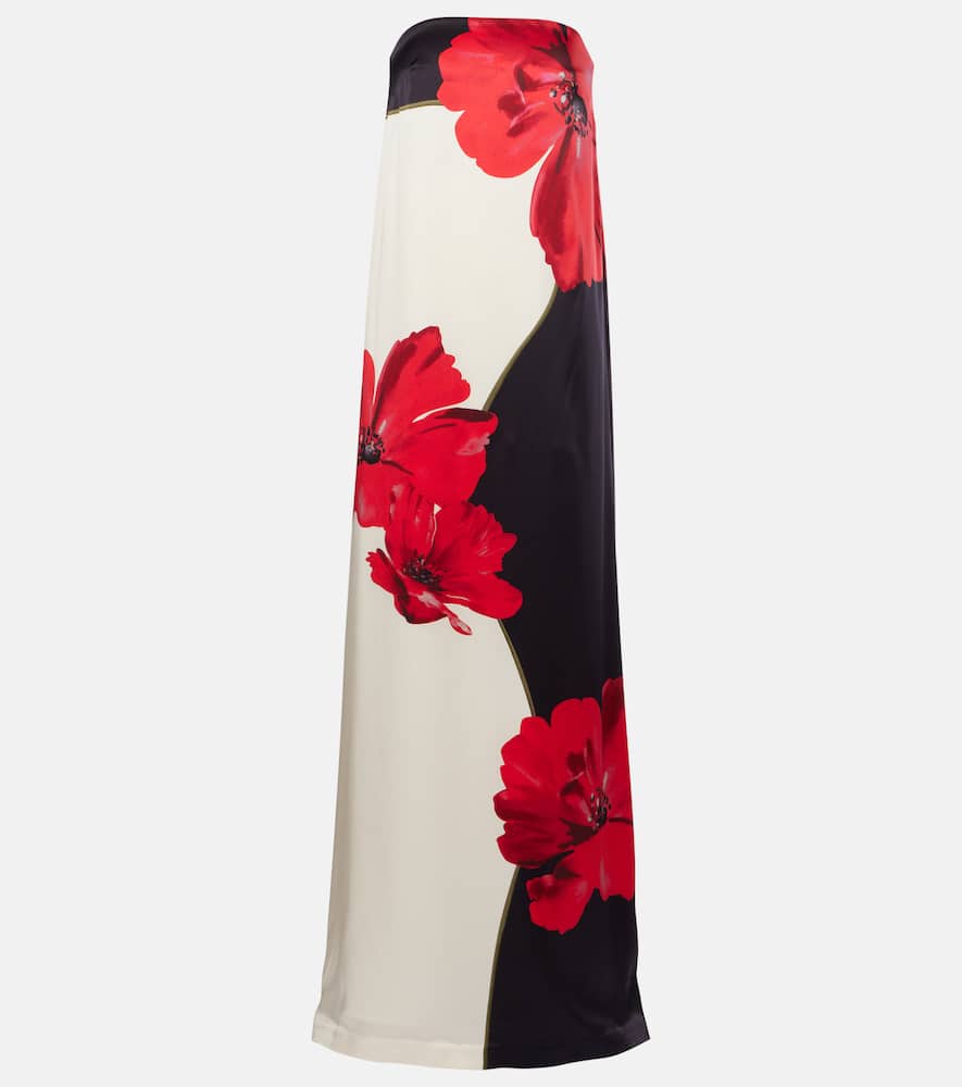 Amapola floral silk satin gown