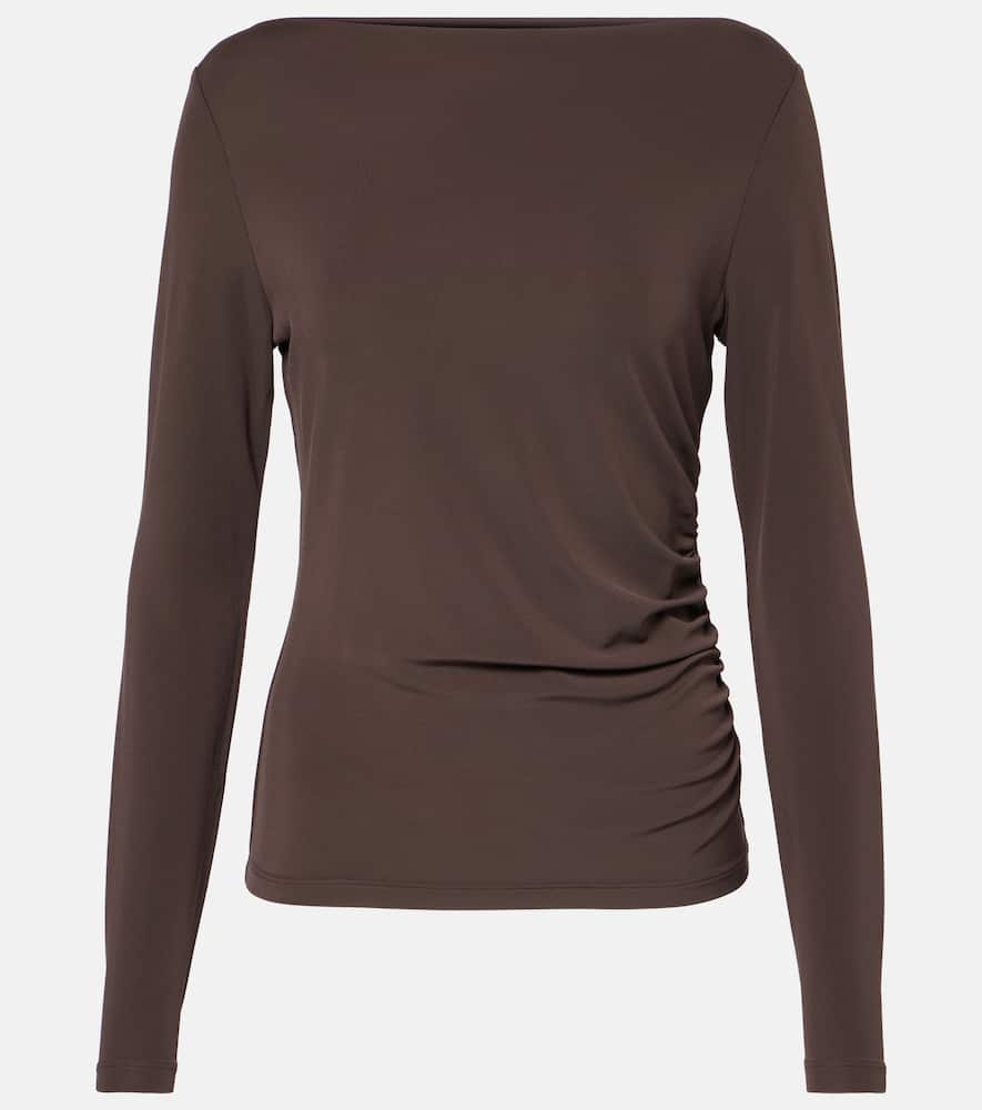 Max Mara Catullo Crepe Jersey Top In Brown