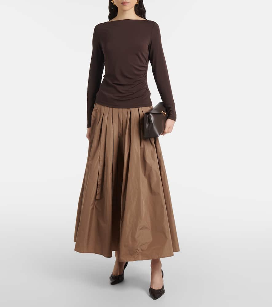 Max Mara Catullo Crepe Jersey Top In Brown