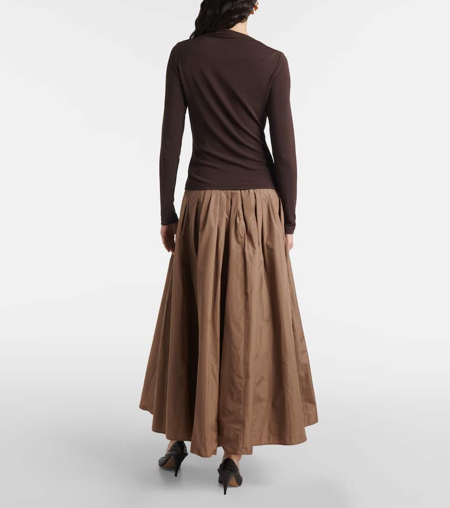 Max Mara Catullo Crepe Jersey Top In Brown