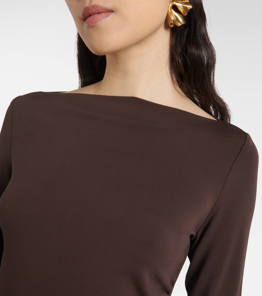 Max Mara Catullo Crepe Jersey Top In Brown