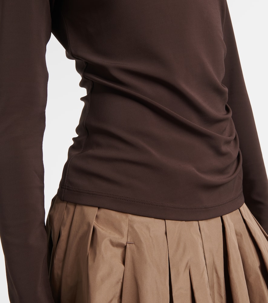 Max Mara Catullo Crepe Jersey Top In Brown