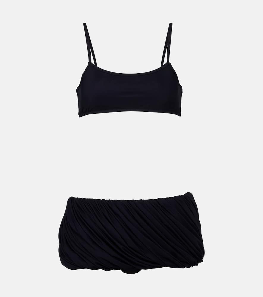 Alaïa Pleated low-rise bikini