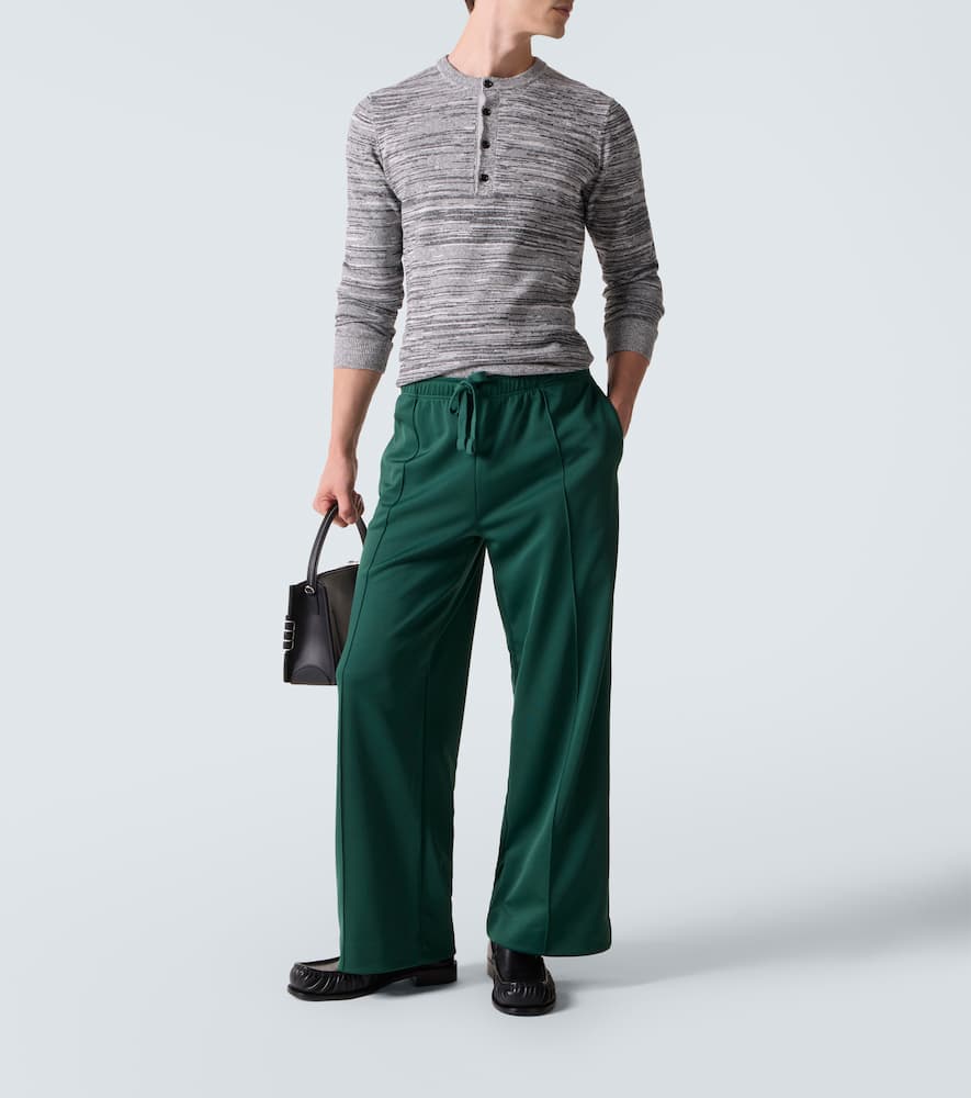 Jw Anderson Jersey Pintuck Sweatpants In Green