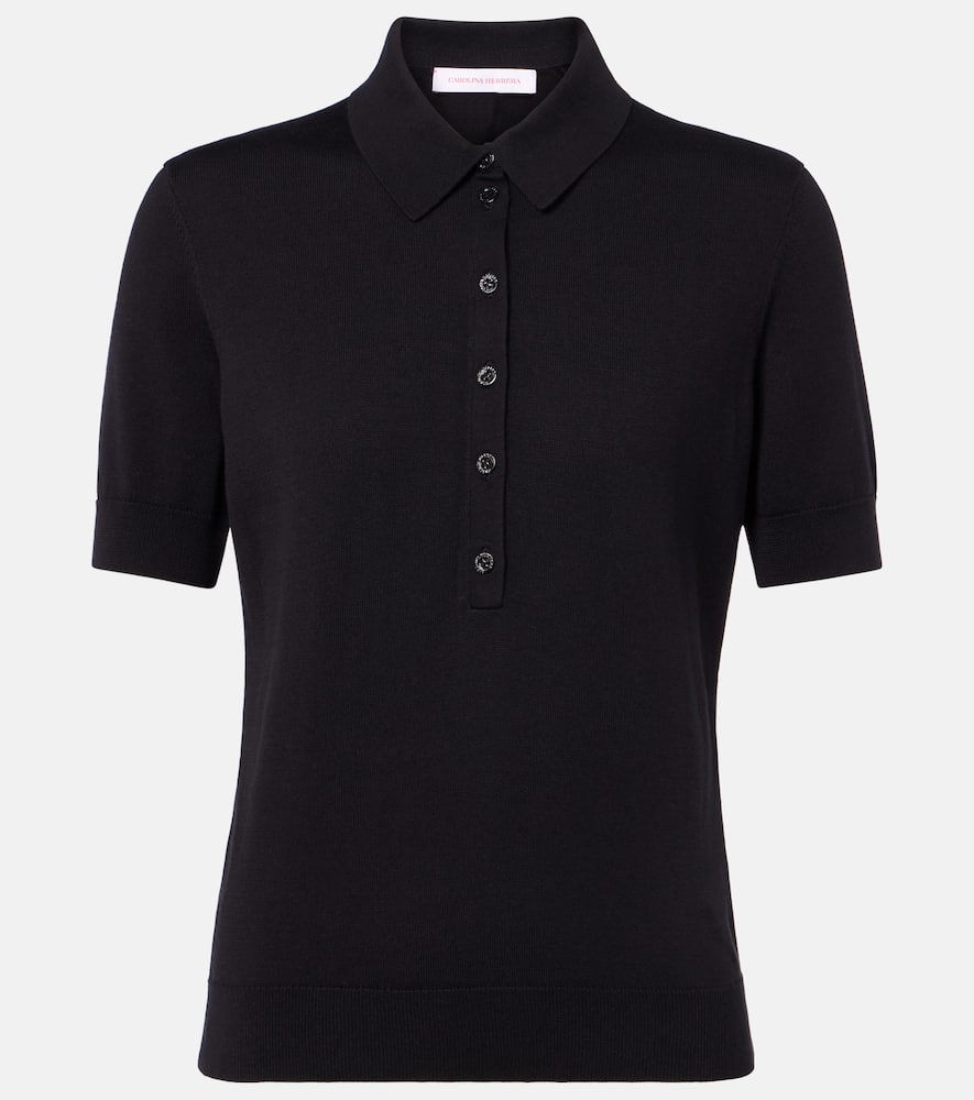 Silk and cotton-blend polo shirt