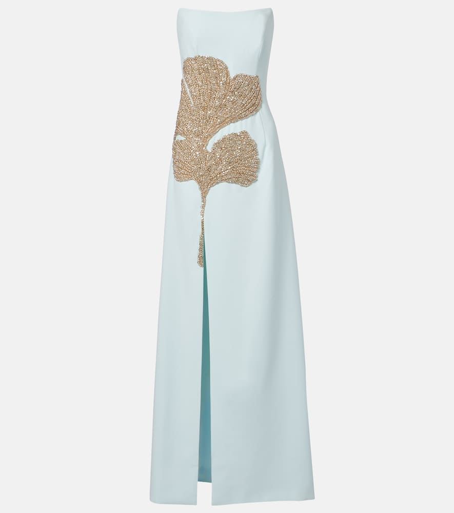 Costarellos Faranna Crystal-embellished Crêpe Gown In Blue