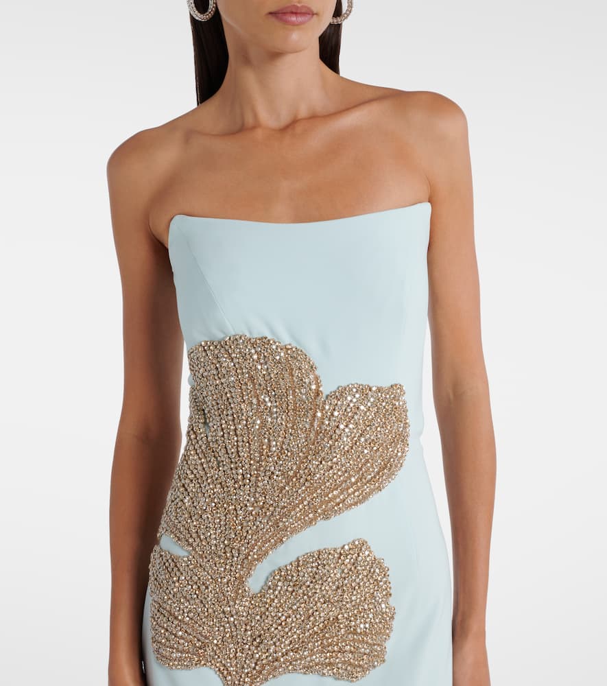 Costarellos Faranna Crystal-embellished Crêpe Gown In Blue