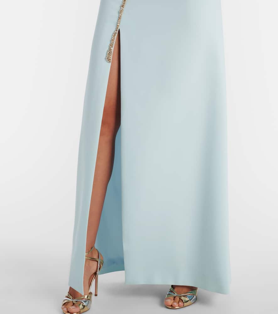 Costarellos Faranna Crystal-embellished Crêpe Gown In Blue